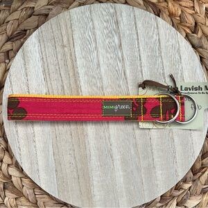 New with Tags Mimi Green Sadie Cotton and Nylon Key Fob | Red Orange and Brown